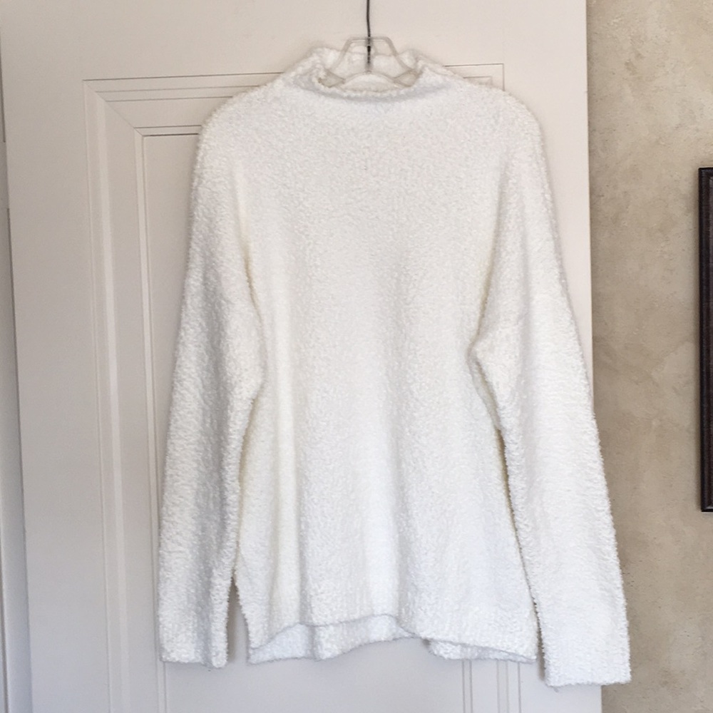 Sanctuary Oversized Mock Neck Teddy Sweater Cream Color Size Small